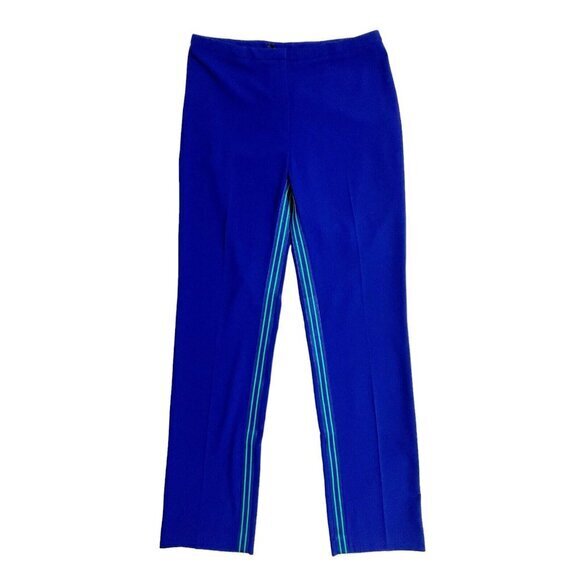 T Tahari Pants - T Tahari Blue Dress Suit Pants Straight Leg Green Inseam Stripe SZ 4 New